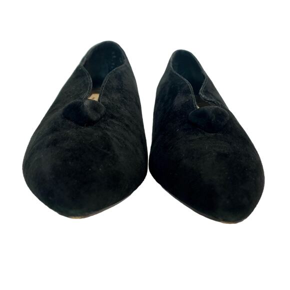 Vintage 90s Apostrophe Black Suede Geometric Pumps - Size 7M - Picture 5 of 7